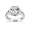 14K White Gold Unique Diamond Engagement Ring 0.97ct 4.5mm