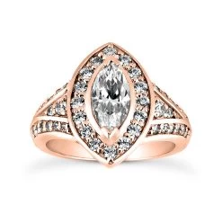 1 Carat Unique Diamond Engagement Ring Marquise & Round Diamonds 14K White Gold -Fashion Accessories Shop 14k gold unique diamond engagement ring 099ct p 23946 rose 20220426