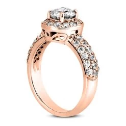 14K White Gold Unique Diamond Engagement Ring 1.07ct 9.10mm -Fashion Accessories Shop 14k gold unique diamond engagement ring 107ct p 23640 back rose 20220426