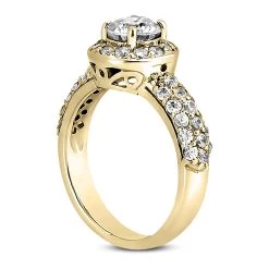 14K White Gold Unique Diamond Engagement Ring 1.07ct 9.10mm -Fashion Accessories Shop 14k gold unique diamond engagement ring 107ct p 23640 back yellow 20220426