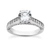 14K White Gold Unique Diamond Engagement Ring 1.10ct 3.3mm