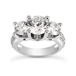 14K White Gold Unique Diamond Engagement Ring 2.90ct