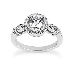 14K White Gold Unique Diamond Engagement Ring Set 0.25ct -Fashion Accessories Shop 14k gold unique diamond engagement ring set 025ct p 23622 back white 20220426