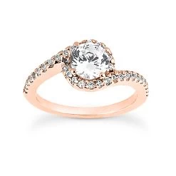 14K White Gold Unique Diamond Engagement Ring Set 0.44ct -Fashion Accessories Shop 14k gold unique diamond engagement ring set 044ct p 23512 back rose 20220426