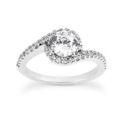 14K White Gold Unique Diamond Engagement Ring Set 0.44ct -Fashion Accessories Shop 14k gold unique diamond engagement ring set 044ct p 23512 back white 20220426