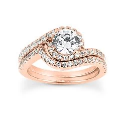 14K White Gold Unique Diamond Engagement Ring Set 0.44ct -Fashion Accessories Shop 14k gold unique diamond engagement ring set 044ct p 23512 rose 20220426