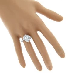 14K White Gold Unique Drop Design Pear Shape Diamond Cluster Ring For Women 1.3ct -Fashion Accessories Shop 14k gold unique drop design pear shape diamond cluster ring for women 13ct bodwh