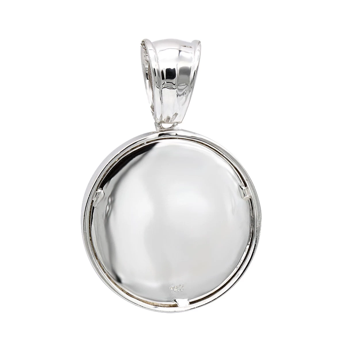 14K White Gold Unisex Diamond Versace Style Pendant 0.60ct Medusa Medallion 6 14K White Gold Unisex Diamond Versace Style Pendant 0.60ct Medusa Medallion - Image 4