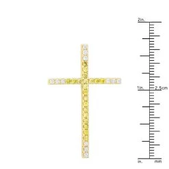 14K Yellow Gold White And Yellow Diamond Cross Pendant 0.72ct -Fashion Accessories Shop 14k gold white and yellow diamond cross pendant 072ct p 6606 rulerye