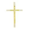 14K Yellow Gold White And Yellow Diamond Cross Pendant 0.72ct