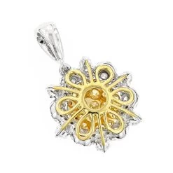 14K White Gold White And Yellow Diamond Ladies Flower Pendant 2.3ct -Fashion Accessories Shop 14k gold white and yellow diamond ladies flower pendant 23ct backwh