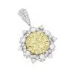 14K White Gold White And Yellow Diamond Ladies Flower Pendant 2.3ct -Fashion Accessories Shop 14k gold white and yellow diamond ladies flower pendant 23ct mainwh
