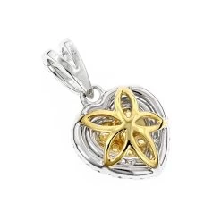 14K White Gold White And Yellow Diamonds Heart Pendant For Women 0.88ct -Fashion Accessories Shop 14k gold white and yellow diamonds heart pendant for women 088ct backwh
