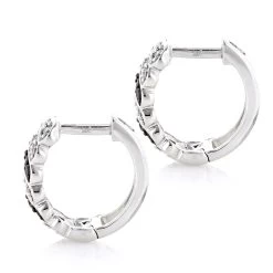 14K White Gold White Black Diamond Hoop Huggie Earrings .65ct -Fashion Accessories Shop 14k gold white black diamond hoop huggie earrings 65ct p 6492 backwh