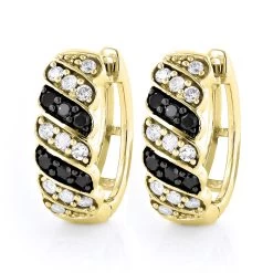14K White Gold White Black Diamond Hoop Huggie Earrings .65ct -Fashion Accessories Shop 14k gold white black diamond hoop huggie earrings 65ct p 6492 ye