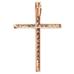 14K White Gold White Blue Diamond Cross Pendant 0.86ct -Fashion Accessories Shop 14k gold white blue diamond cross pendant 086ct p 6607 back rose