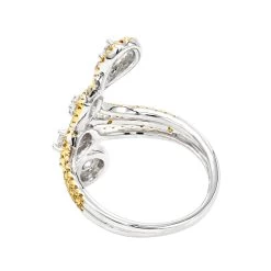 14K White Gold White Yellow Diamond Cocktail Ring For Women Floral Design 1.25ct 11 14K White Gold White Yellow Diamond Cocktail Ring For Women Floral Design 1.25ct -Fashion Accessories Shop 14k gold white yellow diamond cocktail ring for women floral design 125ct backwh