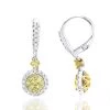 14K White Gold White Yellow Diamond Drop Earrings 1.2ct Women's Dangle Hoops -Fashion Accessories Shop 14k gold white yellow diamond drop earrings 12ct womens dangle hoops mainwh