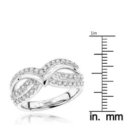 14K White Gold Women's Designer Ring W Round Diamonds 0.5ct -Fashion Accessories Shop 14k gold womens designer ring w round diamonds 065ct p 5724 rulerwh