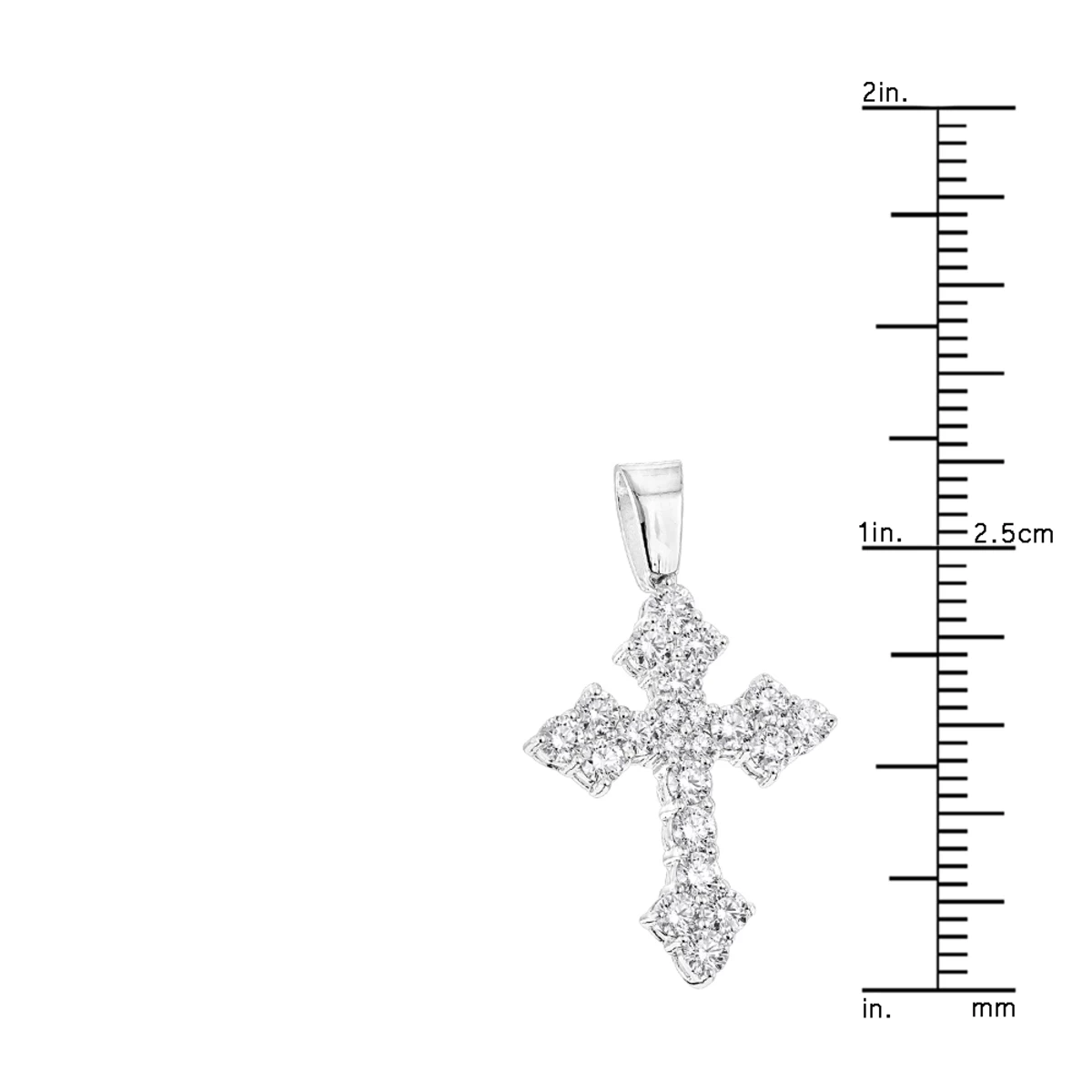 14K White Gold Women's Diamond Cross Pendant 2.12ct 7 14K White Gold Women's Diamond Cross Pendant 2.12ct - Image 5
