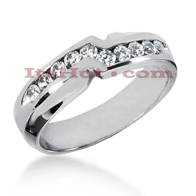 14K White Gold Women's Diamond Wedding Ring 0.40ct 6mm 3 14K White Gold Women's Diamond Wedding Ring 0.40ct 6mm