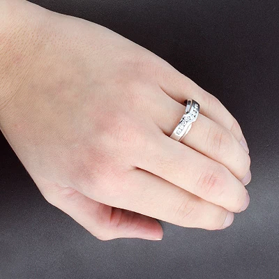 14K White Gold Women's Diamond Wedding Ring 0.40ct 6mm 4 14K White Gold Women's Diamond Wedding Ring 0.40ct 6mm - Image 2