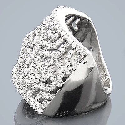 14K White Gold Women's Pave Diamond Ring 1.35ct 4 14K White Gold Women's Pave Diamond Ring 1.35ct - Image 2