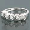 Thin 14K White Gold Women's Round Cut Diamond Ring 0.75ct