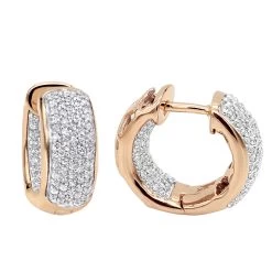 14K Yellow Gold Inside Out Diamond Hoop Huggie Earrings For Women & Men 1ct -Fashion Accessories Shop 14k inside out diamond hoop huggie earrings 092ct rose 20220220