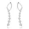 Journey Diamond Earrings For Women 14K White Gold 1.1ct