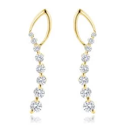 Journey Diamond Earrings For Women 14K White Gold 1.1ct -Fashion Accessories Shop 14k journey diamond earrings 132ct p 22554 ye