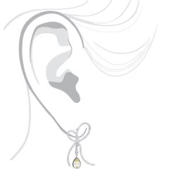 14K White Gold Lemon Quartz Diamond Bow Earrings 1.23ct -Fashion Accessories Shop 14k lemon quartz diamond bow earrings 123ct p 22346 body white