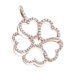 14K White Gold Multi Heart Diamond Pendant For Women Flower Design 0.35ct -Fashion Accessories Shop 14k multi heart diamond pendant 042ct p 22309 ro