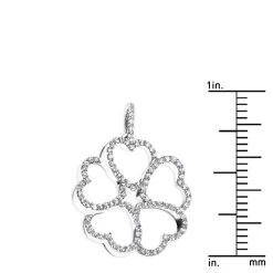 14K White Gold Multi Heart Diamond Pendant For Women Flower Design 0.35ct -Fashion Accessories Shop 14k multi heart diamond pendant 042ct p 22309 rulerwh