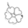 14K White Gold Multi Heart Diamond Pendant For Women Flower Design 0.35ct