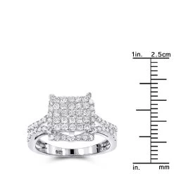 14K White Gold Pave Diamond Engagement Ring 1.25ct -Fashion Accessories Shop 14k pave diamond engagement ring 125ct p 40590 rulerwh