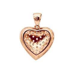 Large 14K White Gold Pave Diamond Heart Pendant 4 Carats -Fashion Accessories Shop 14k pave large diamond heart pendant 4ct p 22430 backro