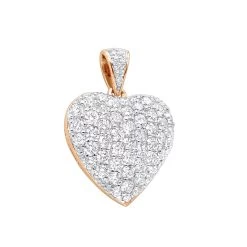 Large 14K White Gold Pave Diamond Heart Pendant 4 Carats -Fashion Accessories Shop 14k pave large diamond heart pendant 4ct p 22430 ro