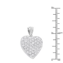 Large 14K White Gold Pave Diamond Heart Pendant 4 Carats -Fashion Accessories Shop 14k pave large diamond heart pendant 4ct p 22430 rulerwh