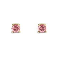 14K Yellow Gold Pink Diamond Stud Earrings 0.2ct