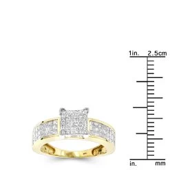 14K Yellow Gold Pre-Set Princess Cut Diamond Engagement Ring 1.1 -Fashion Accessories Shop 14k pre set princess cut diamond engagement ring 12 p 224 rulerye