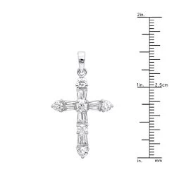 14K White Gold Round Diamond Cross Pendant 1.85ct -Fashion Accessories Shop 14k round diamond cross pendant 185ct p 35135 rulerwh