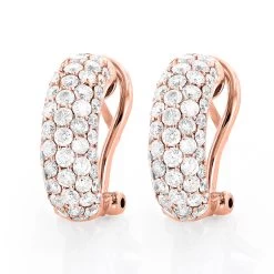 Small 14K White Gold Round Pave Diamond Hoop Earrings 1.87ctw -Fashion Accessories Shop 14k round pave diamond hoop earrings 187ct p 35714 ro