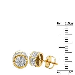 Solid 14K Yellow Gold 2 Carat Look Diamond Stud Earrings 0.5ct Clusters Luxurman -Fashion Accessories Shop 14k solid gold 2 carat look diamond stud earrings 075ct clusters luxurman rulerye