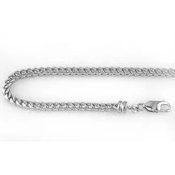 Men's Solid 14K White Gold Franco Chain White Yellow Gold 3mm Wide, 24in - 40in
