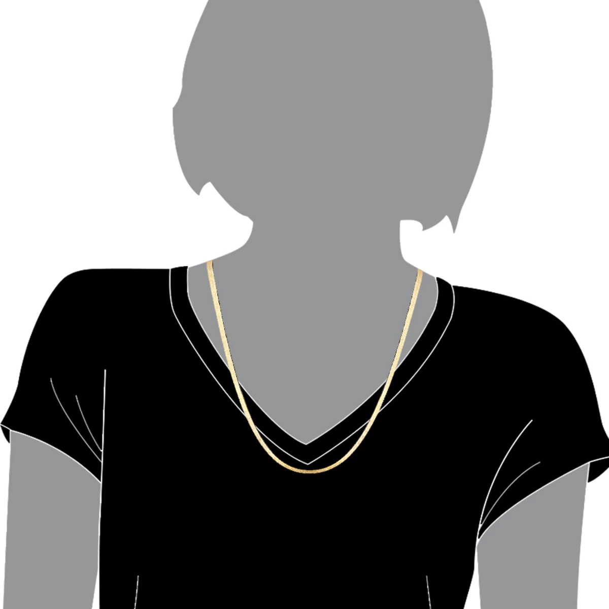 Solid 14K Yellow Gold Herringbone Chain For Women Imperial 3mm 5 Solid 14K Yellow Gold Herringbone Chain For Women Imperial 3mm - Image 3