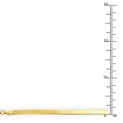 Solid 14K Yellow Gold Herringbone Chain For Women Imperial 3mm 11 Solid 14K Yellow Gold Herringbone Chain For Women Imperial 3mm -Fashion Accessories Shop 14k solid yellow gold herringbone chain necklace 3mm ruler