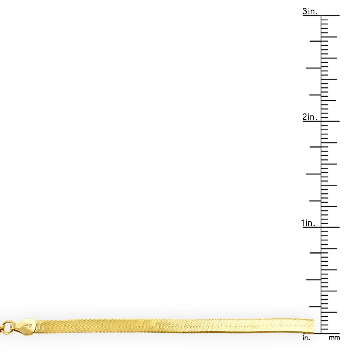 Solid 14K Yellow Gold Herringbone Chain For Women Imperial 3mm 6 Solid 14K Yellow Gold Herringbone Chain For Women Imperial 3mm - Image 4