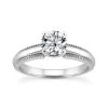 14K White Gold Solitaire Round Diamond Engagement Ring 0.50ct 3.8mm