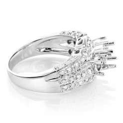 14K White Gold Three Stone Diamond Engagement Ring Setting 0.46ct -Fashion Accessories Shop 14k three stone diamond engagement ring setting 046ct p 40100 backwh